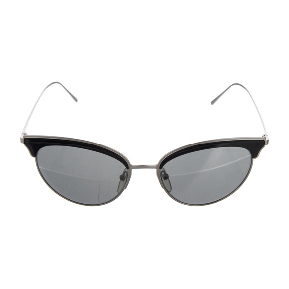 Prada Black and Silver Cat-Eye Sunglasses - Picture 1 of 6